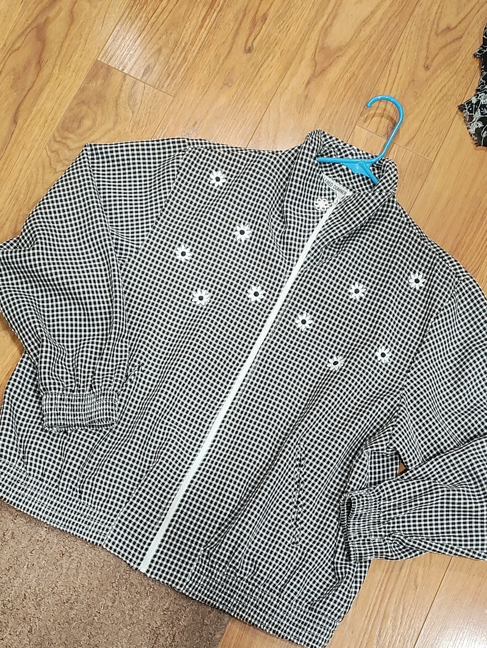 Alfred Dunner Black & White Checked Zip-Front Jacket